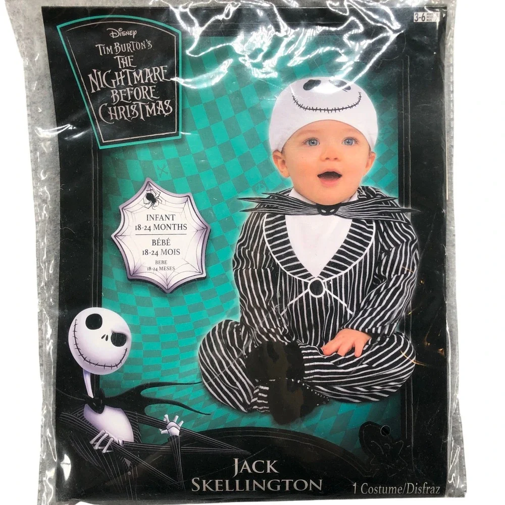 Baby 18-24M Jack Skellington Costume Nightmare Before Christmas Disney Romper - Picture 1 of 5